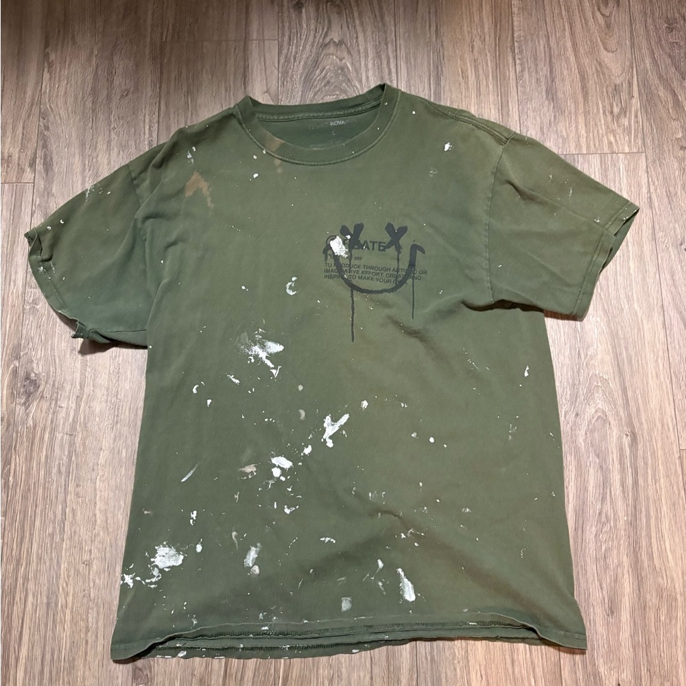 Fashion Nova Olive Distressed Tee